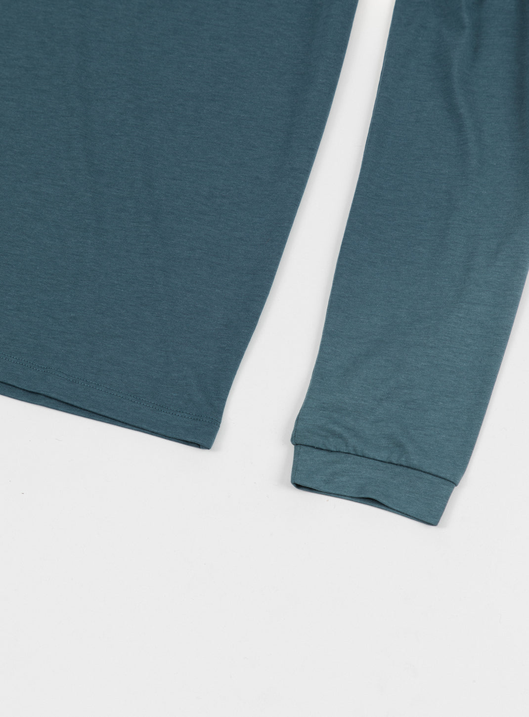 Long Sleeve T-Shirt in Petrol Blue Eucalyptus & Cotton