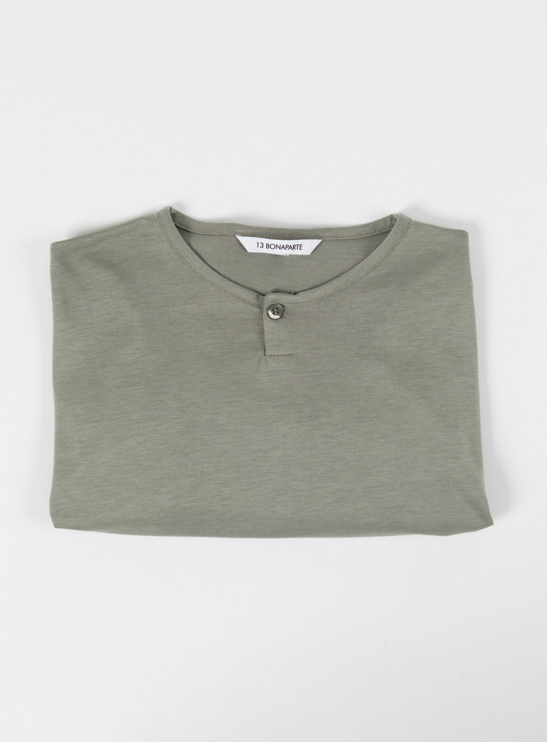 1 Button T-Shirt in Clay Eucalyptus & Cotton