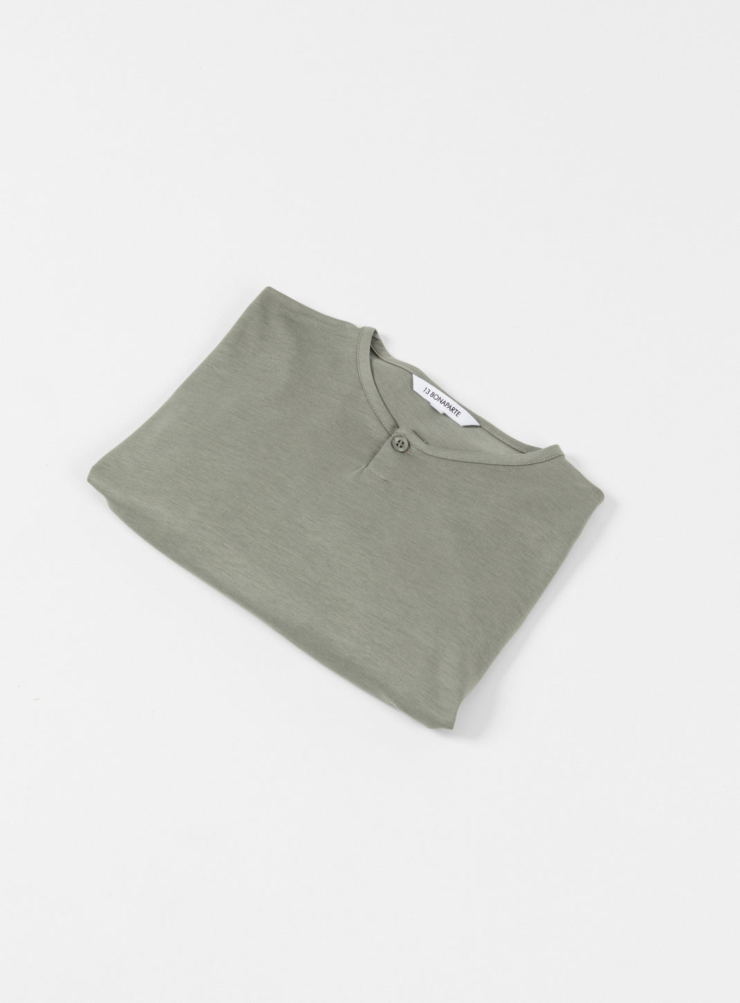 1 Button T-Shirt in Clay Eucalyptus & Cotton