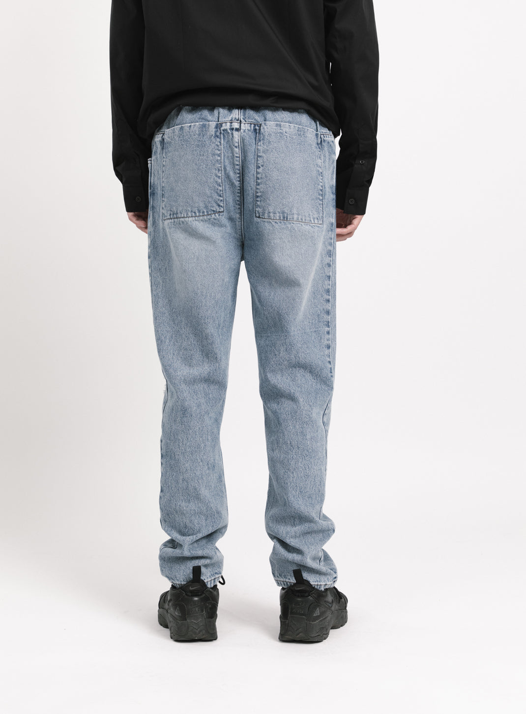 Elastic 5 Pockets Pants in Used Blue Denim
