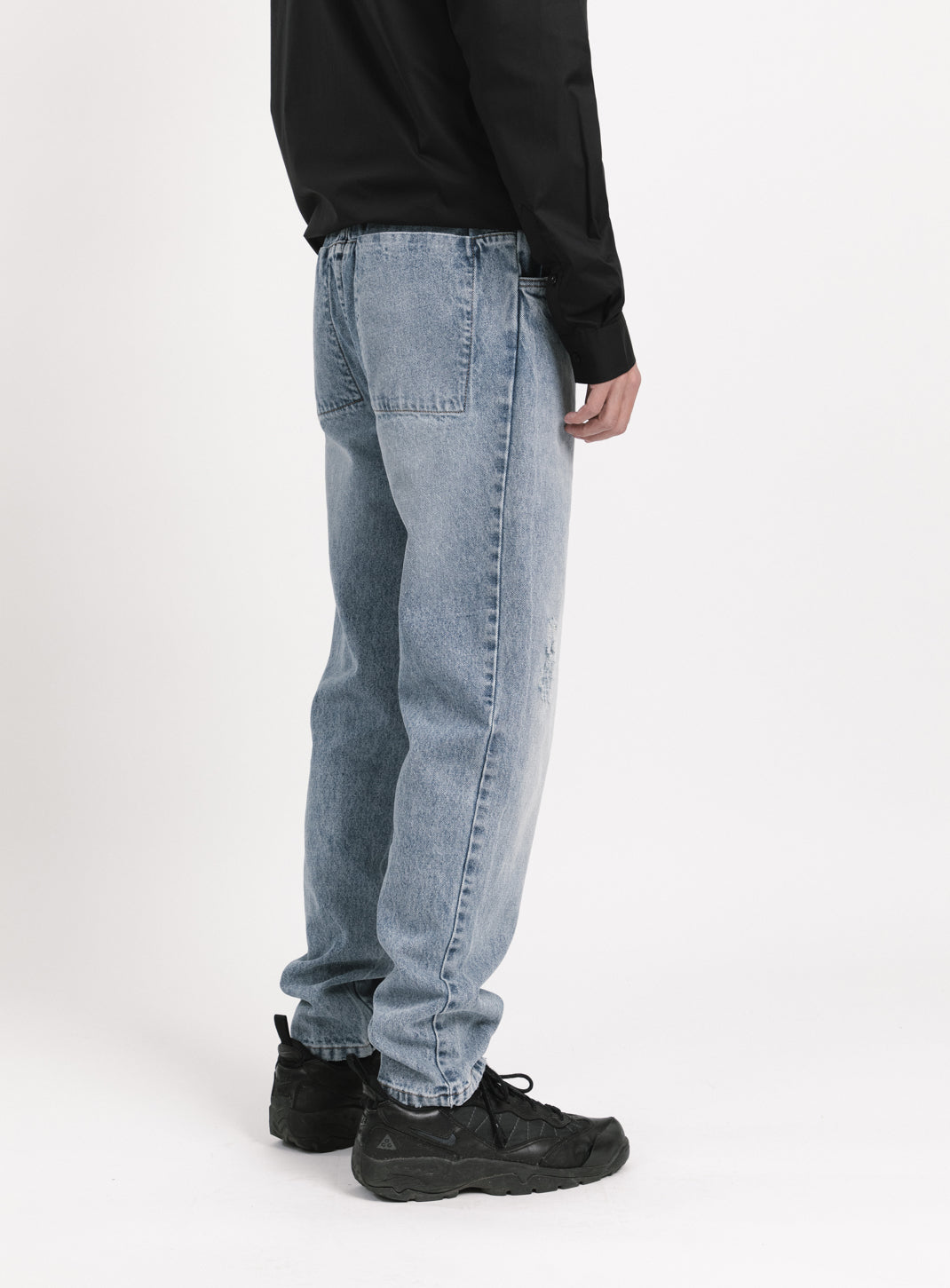 Elastic 5 Pockets Pants in Used Blue Denim