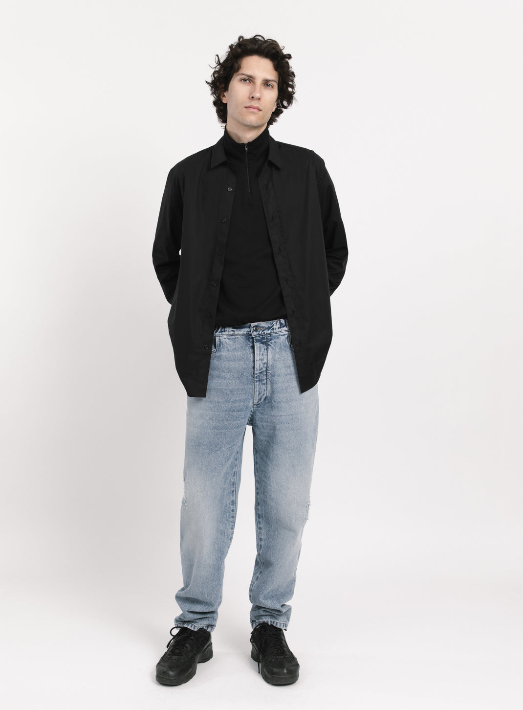 Elastic 5 Pockets Pants in Used Blue Denim