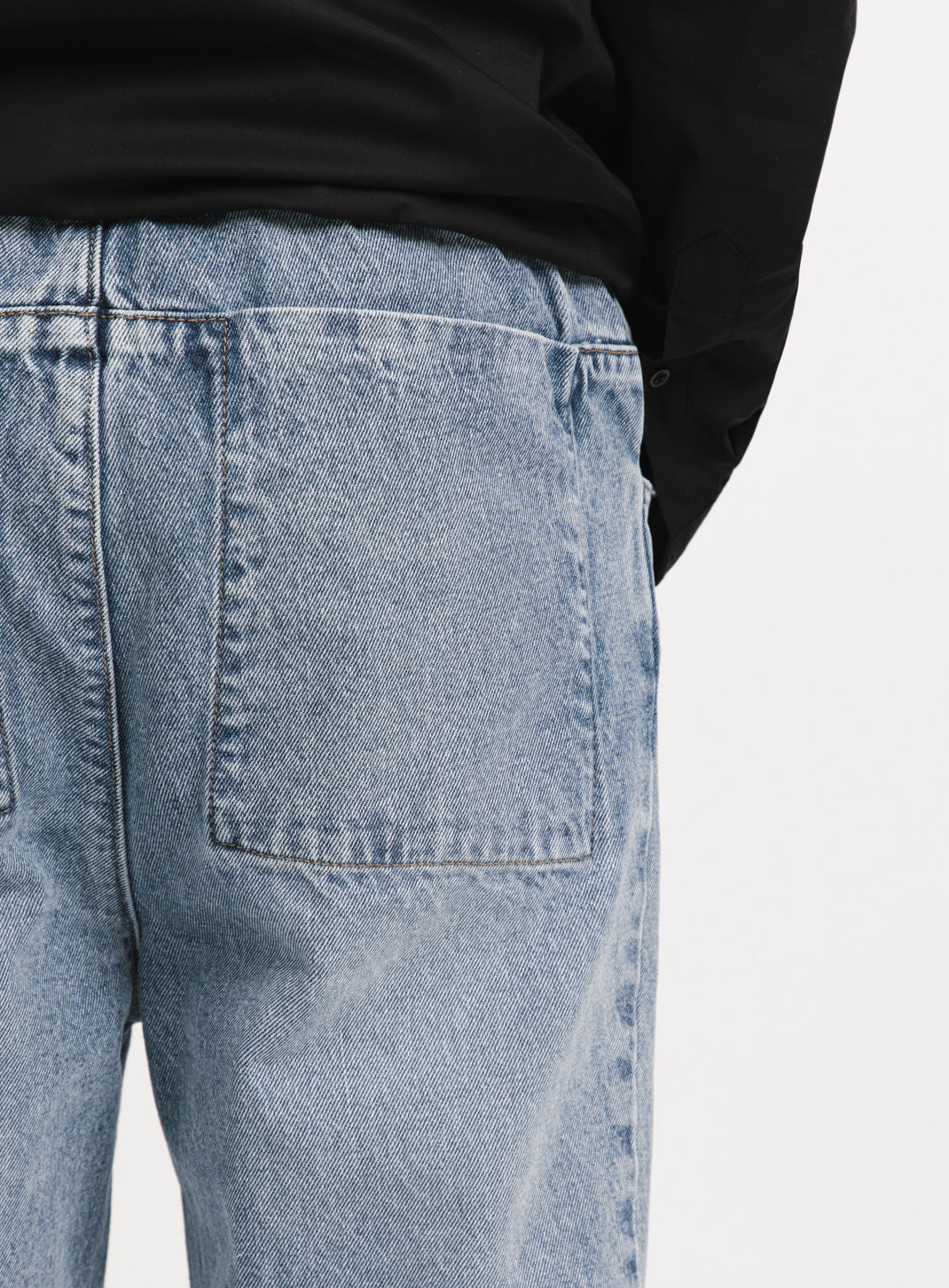 Elastic 5 Pockets Pants in Used Blue Denim