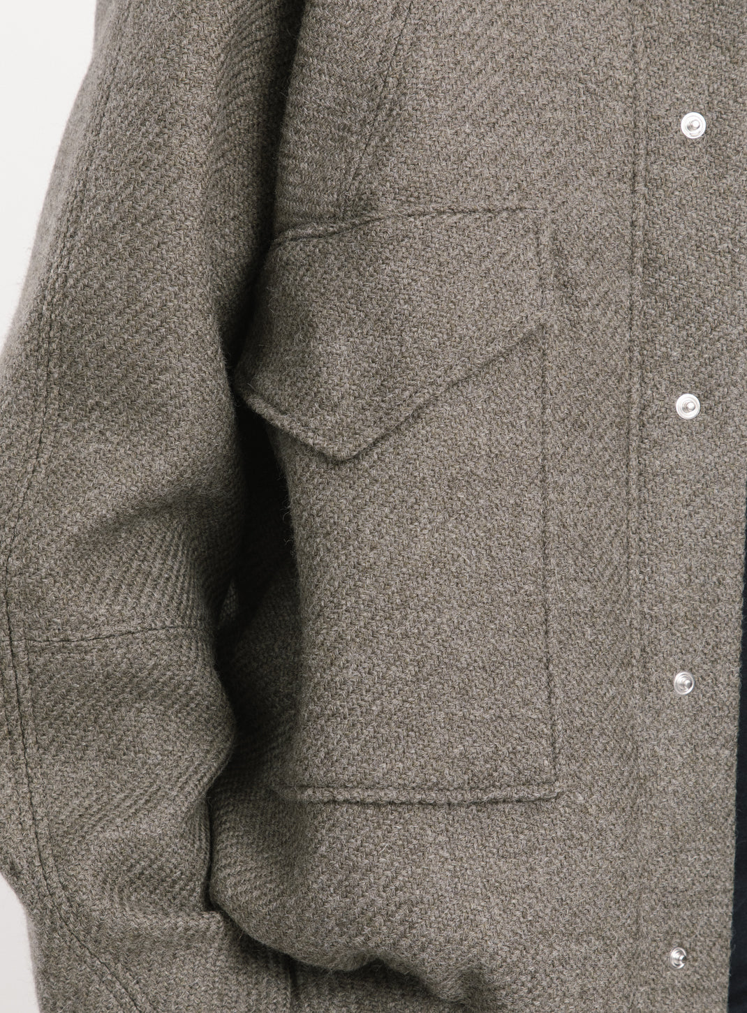 Bomber Jacket with Origami Collar in Clay 100% Italian Wool