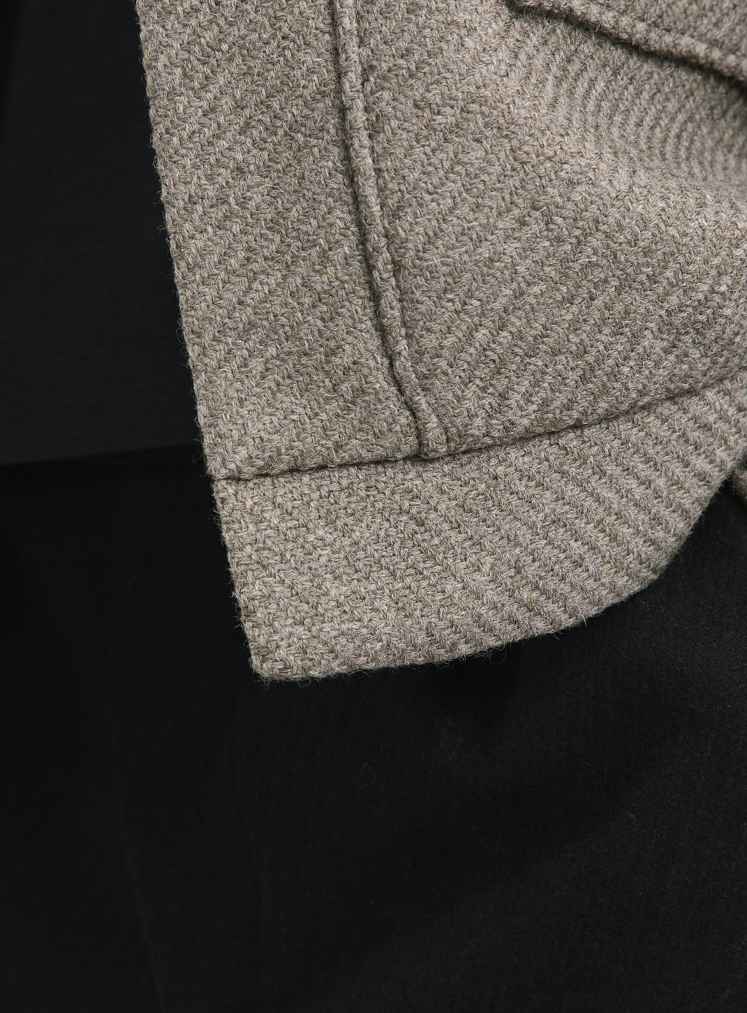 Bomber Jacket with Origami Collar in Clay 100% Italian Wool