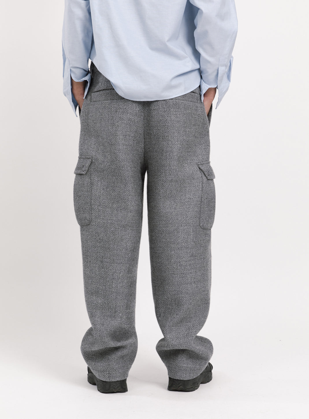 Cargo Pants in Light Grey 100% Italian Wool