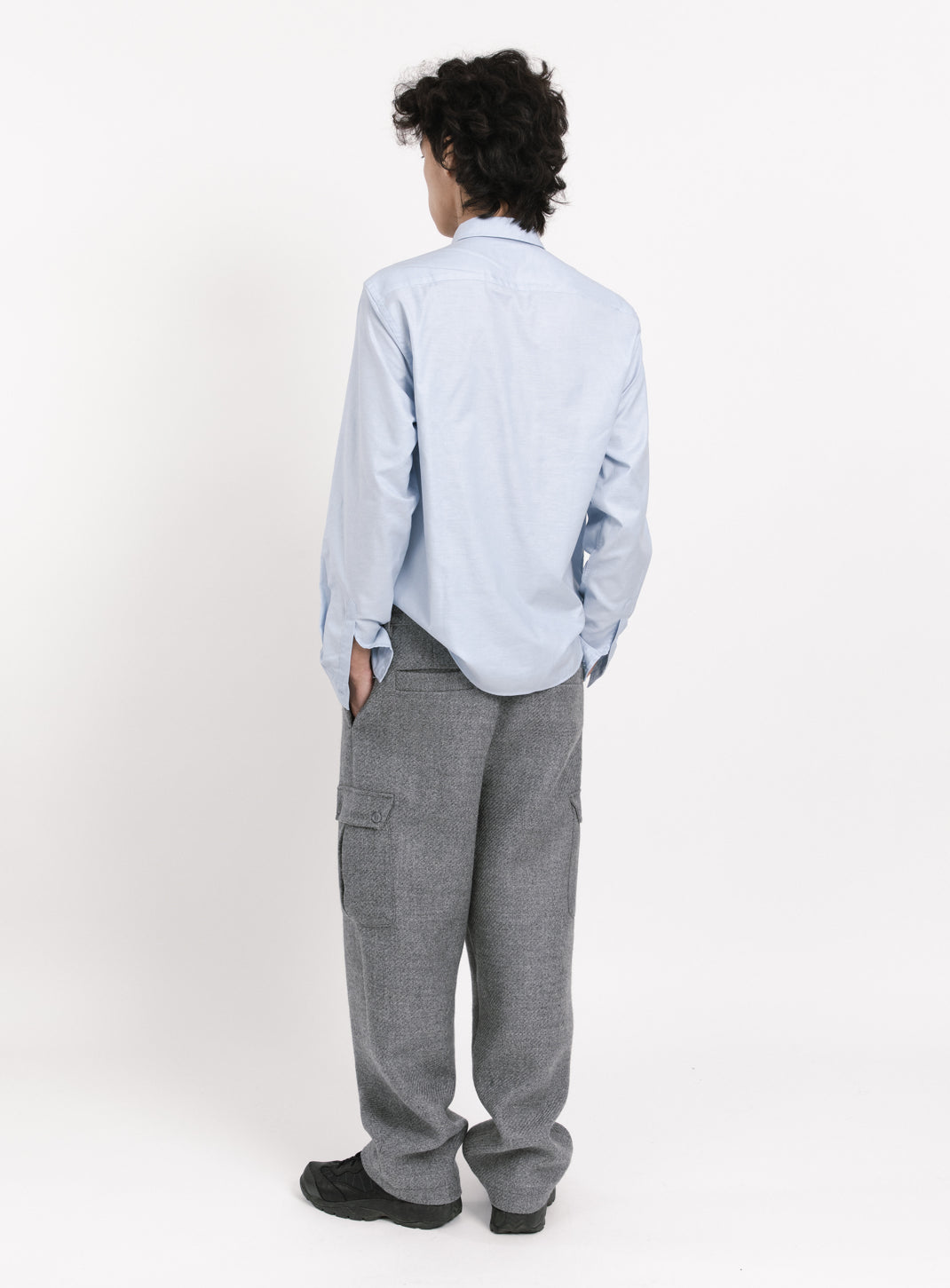 Cargo Pants in Light Grey 100% Italian Wool