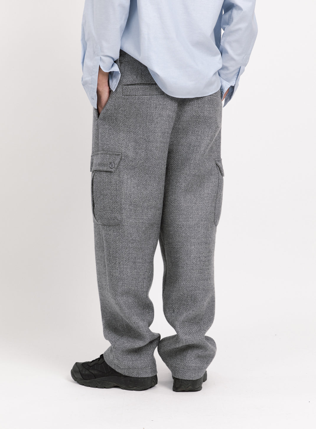 Cargo Pants in Light Grey 100% Italian Wool