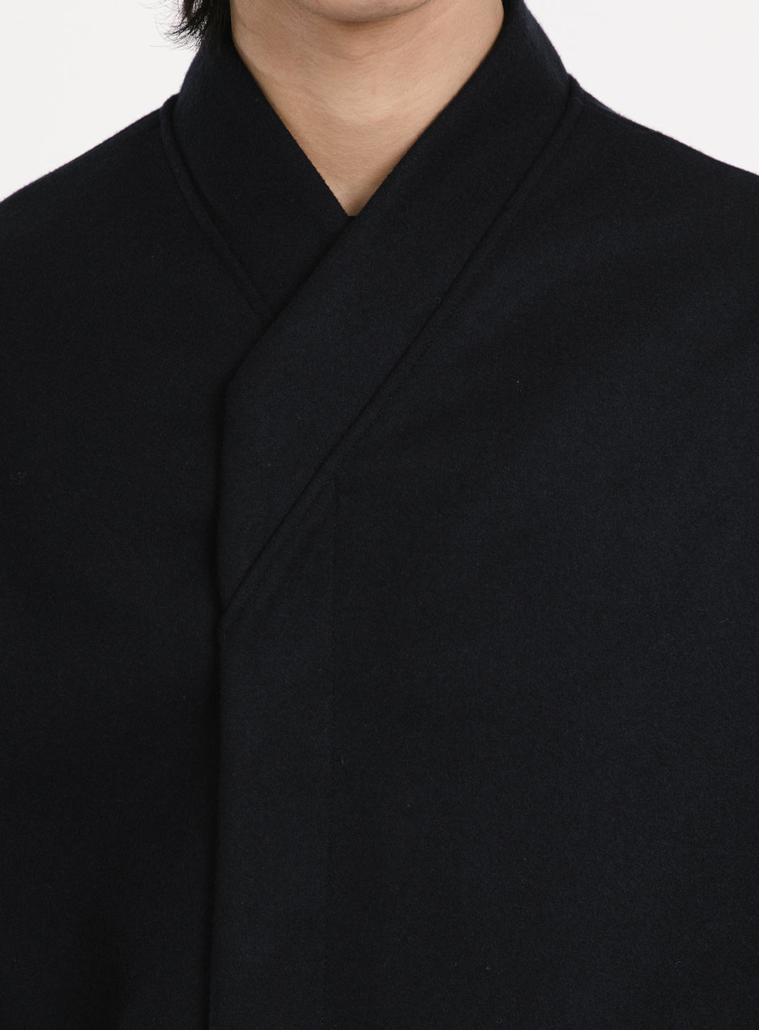 Kimono Bomber Jacket in Navy Blue Italian Wool