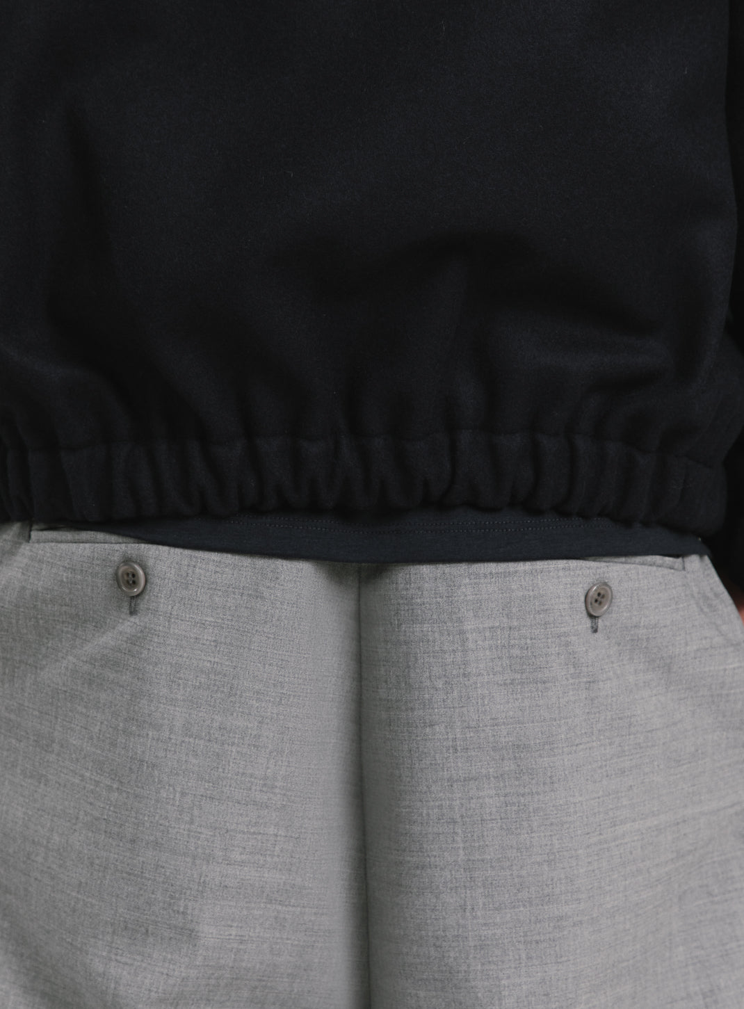 Kimono Bomber Jacket in Navy Blue Italian Wool