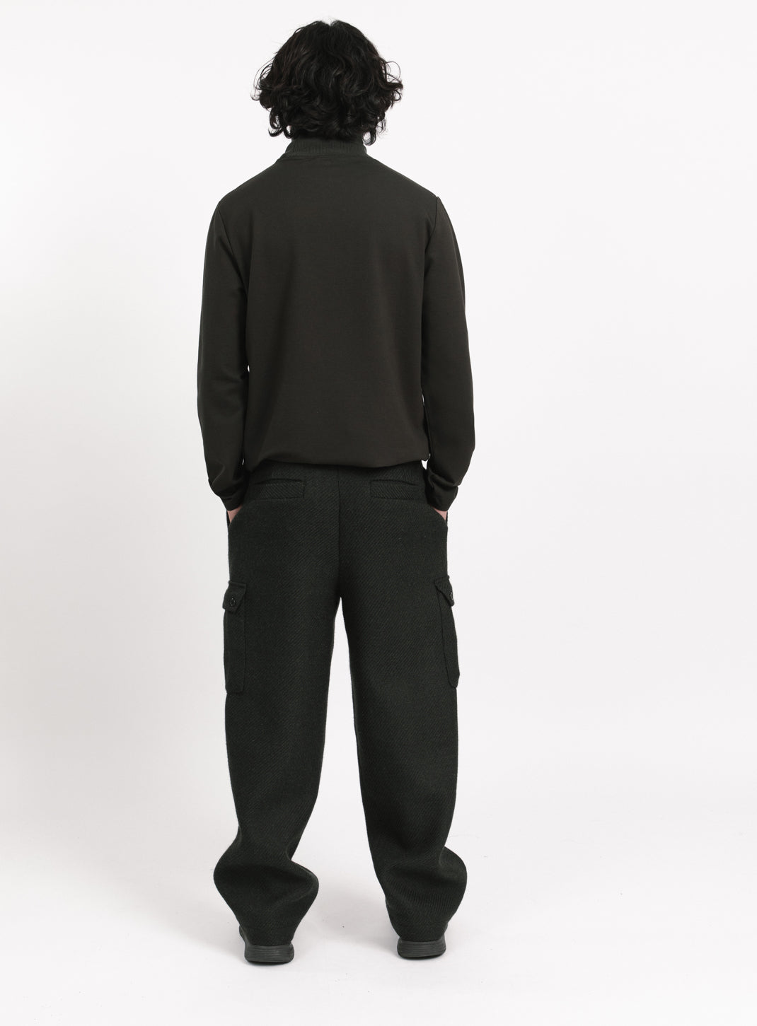 Cargo Pants in Dark Olive 100% Italian Wool