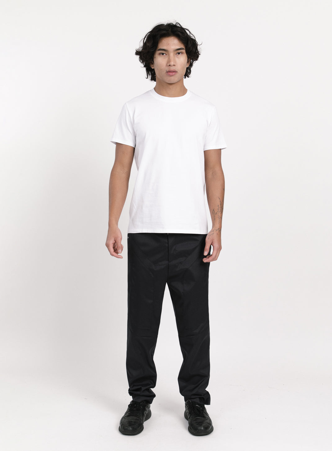 Short Sleeve T-Shirt in White Cotton & Elastane