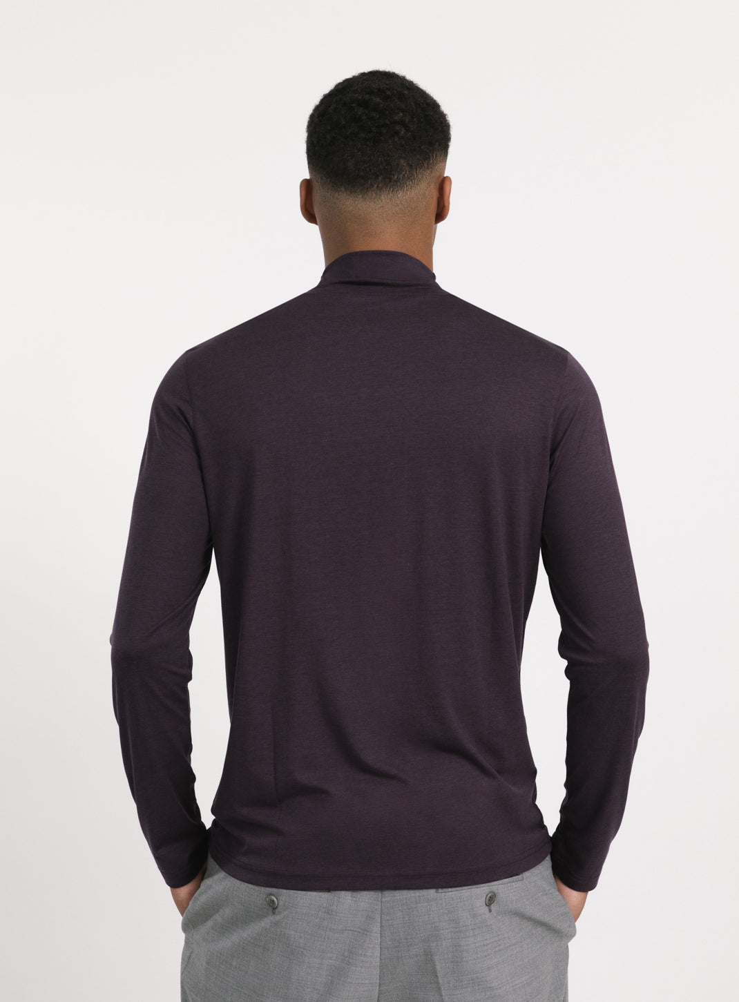 Funnel Neck Undershirt in Egglpant Eucalyptus & Cotton