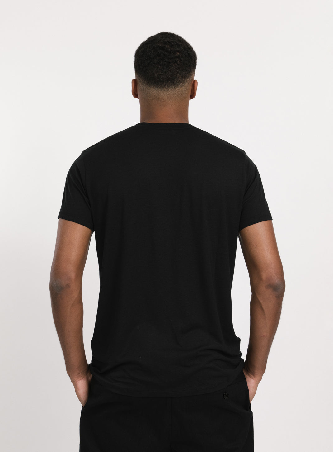 Short Sleeve T-Shirt in Black Eucalyptus & Cotton