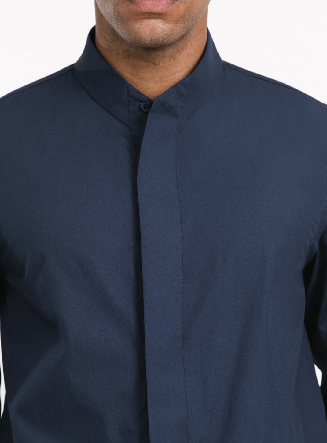 Origami Collar Shirt in Cobalt Blue Poplin