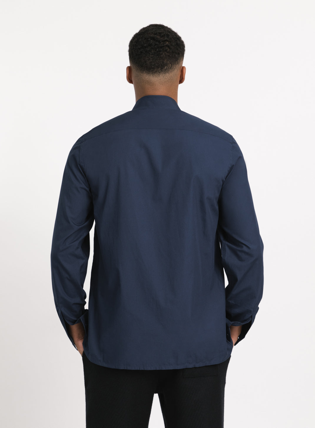 Origami Collar Shirt in Cobalt Blue Poplin