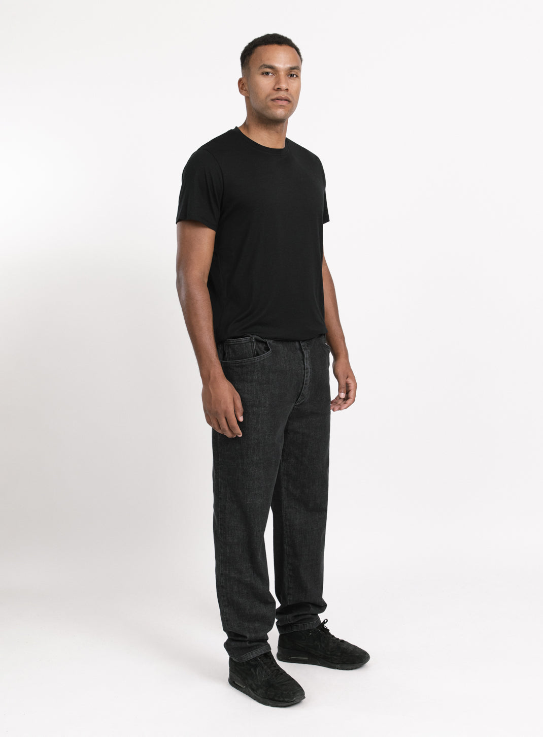 Elastic 5 Pockets Pants in Grey Denim