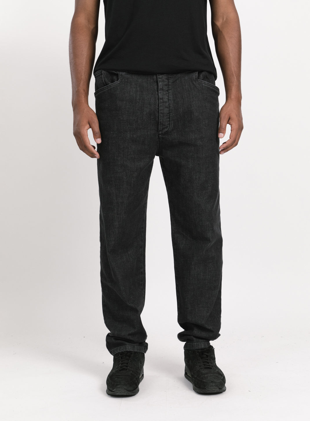 Elastic 5 Pockets Pants in Grey Denim