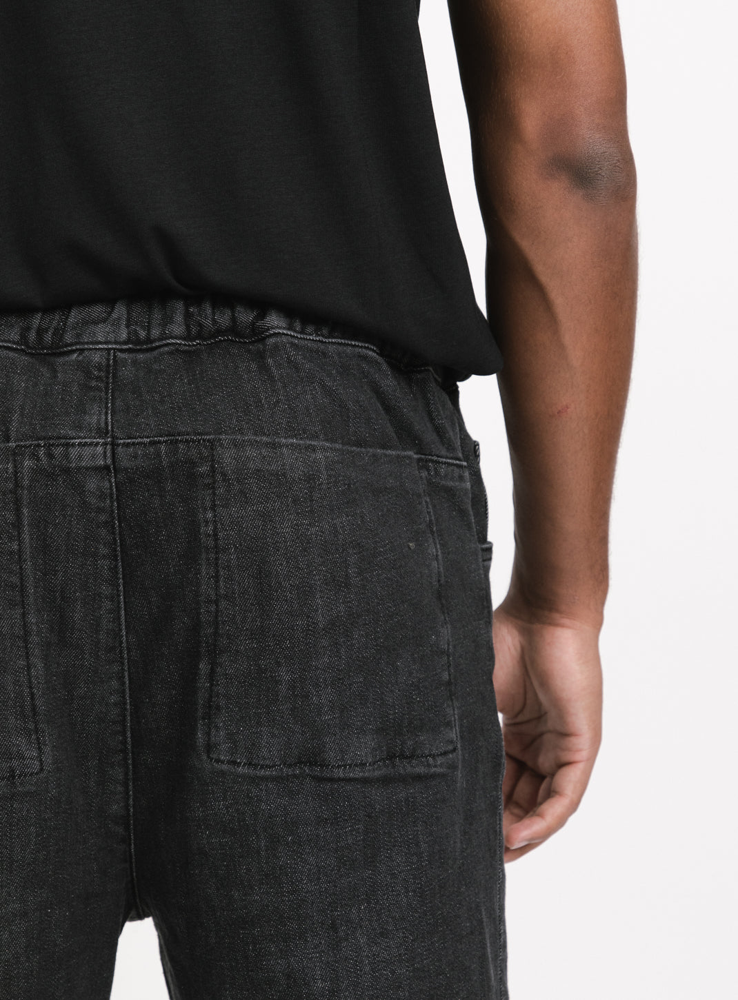 Elastic 5 Pockets Pants in Grey Denim