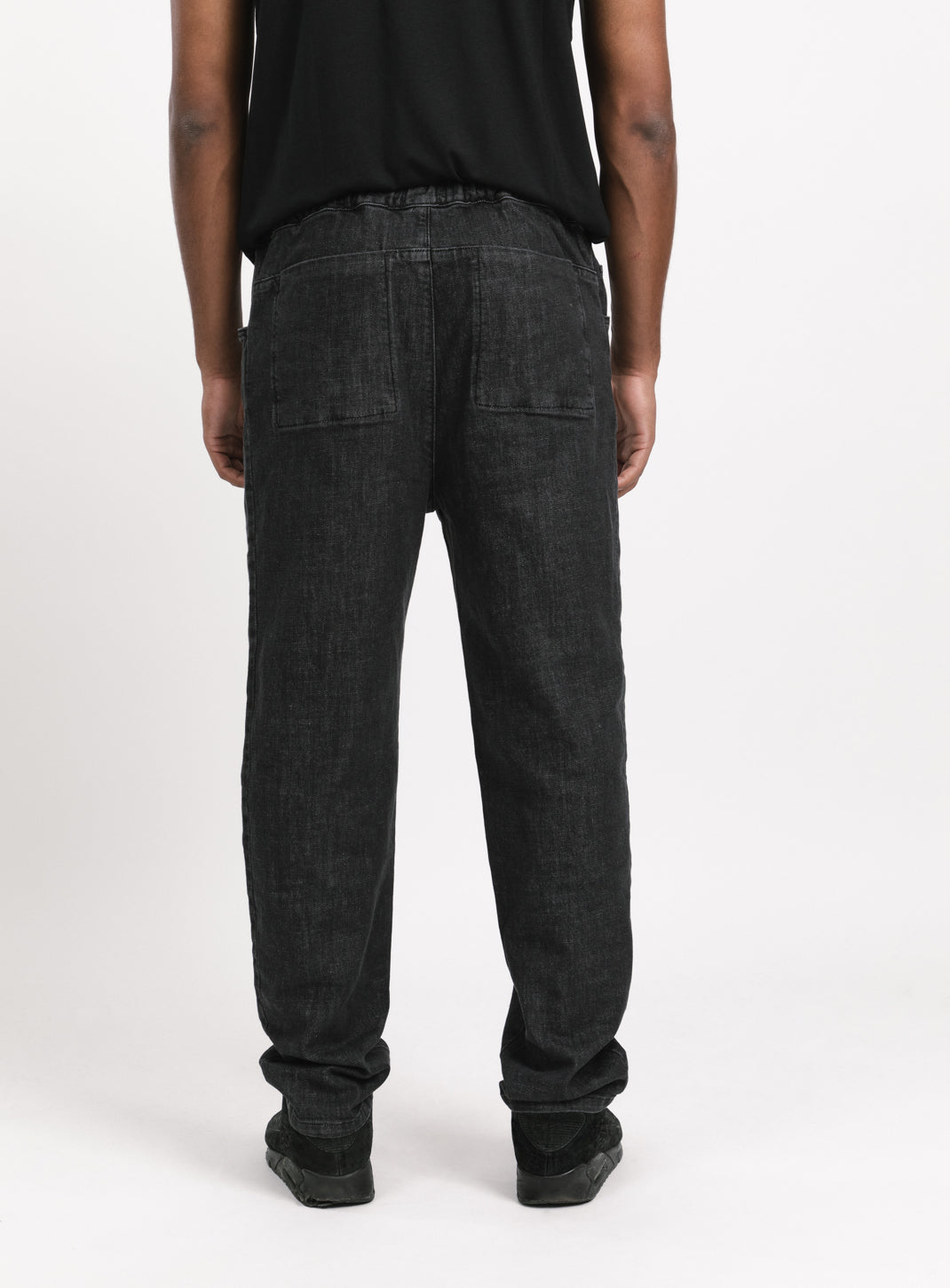 Elastic 5 Pockets Pants in Grey Denim