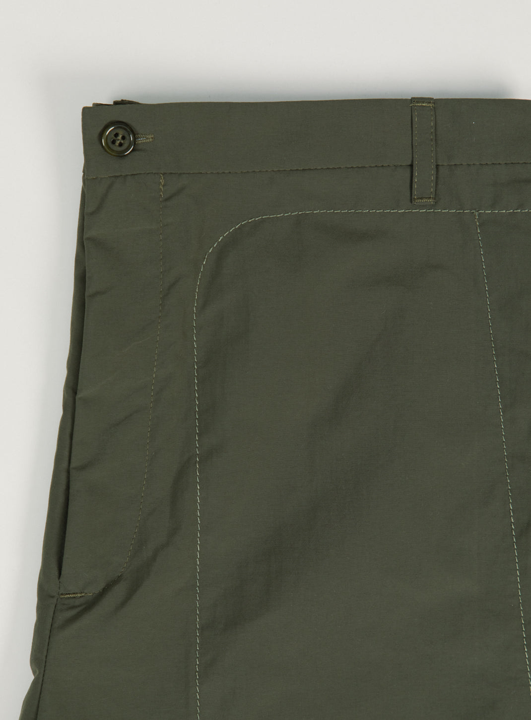 Stitched Bermuda Shorts in Olive Technical Poplin
