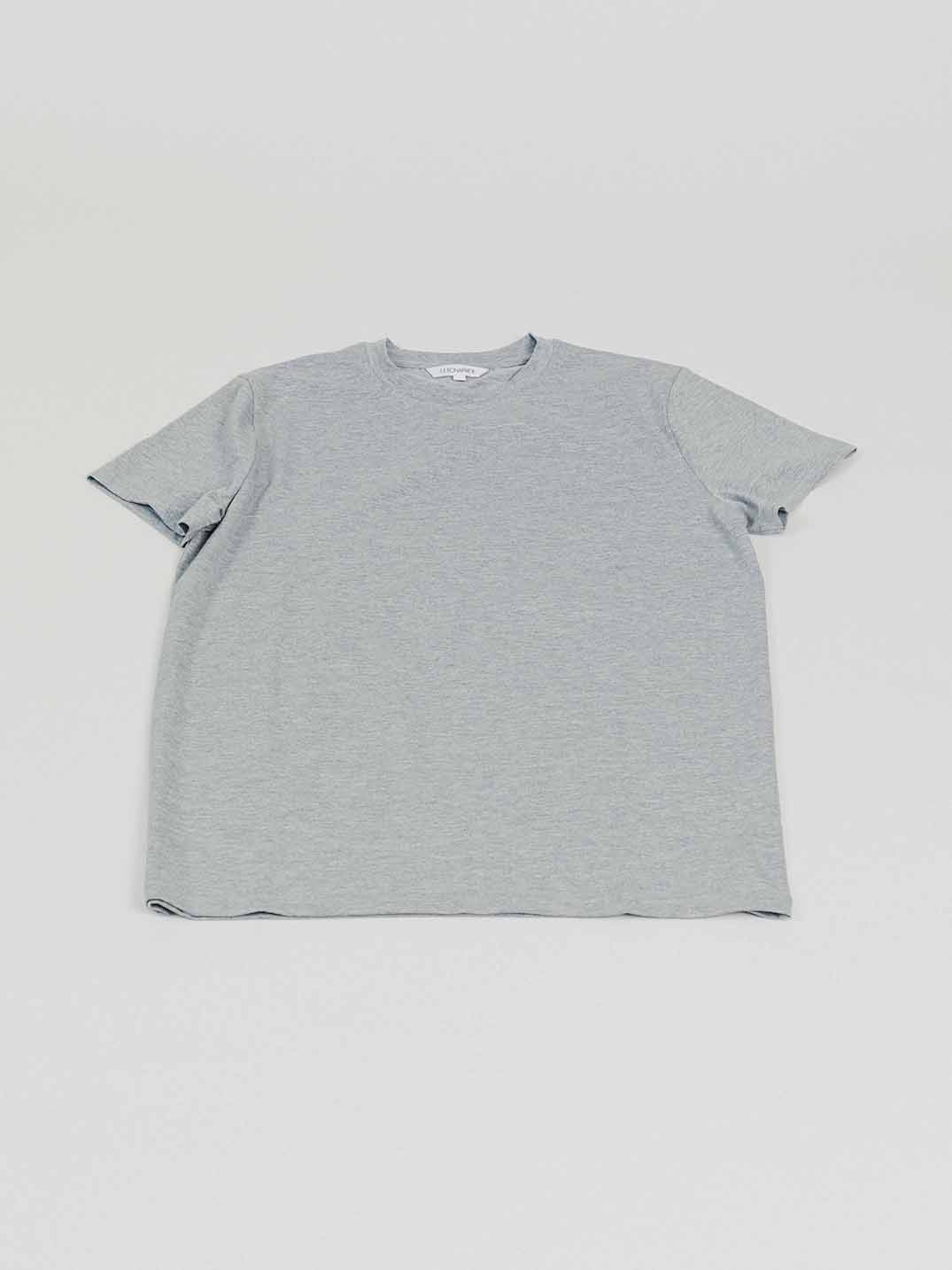 Short Sleeve T-Shirt in Heather Grey Cotton & Elastane