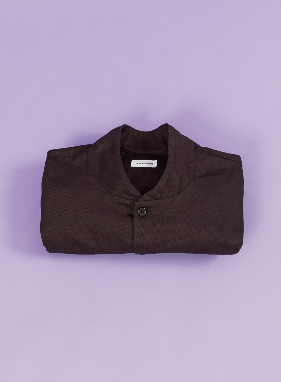 Murano Collar Overshirt in Iris Cotton Gabardine