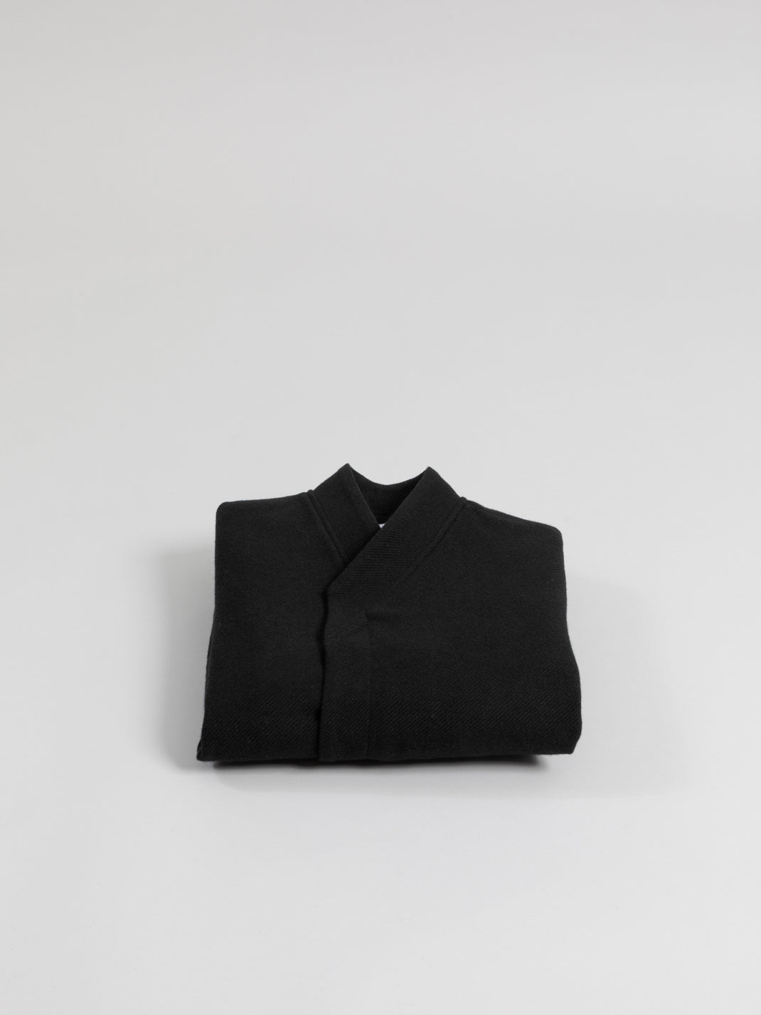 Kimono Bomber Jacket in Black Carded Wool