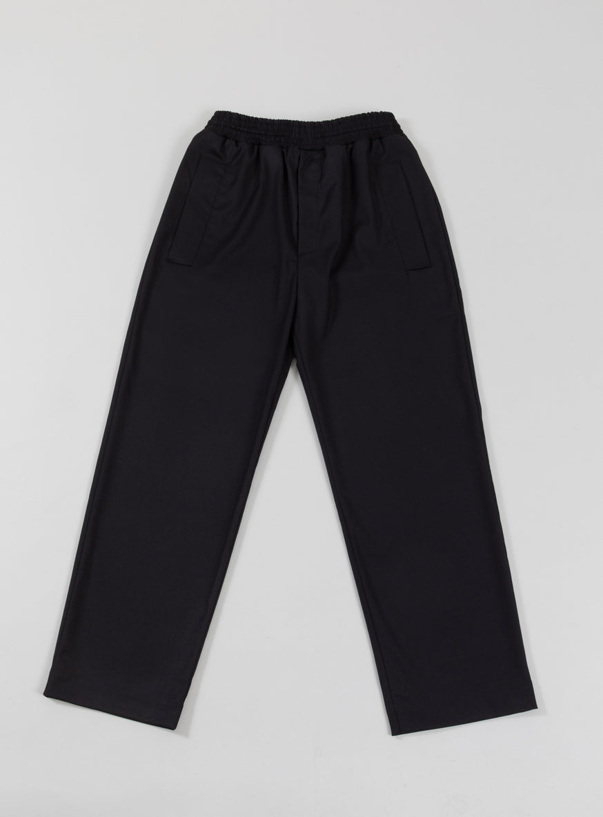 Baggy Pants in Black Serge Fabric