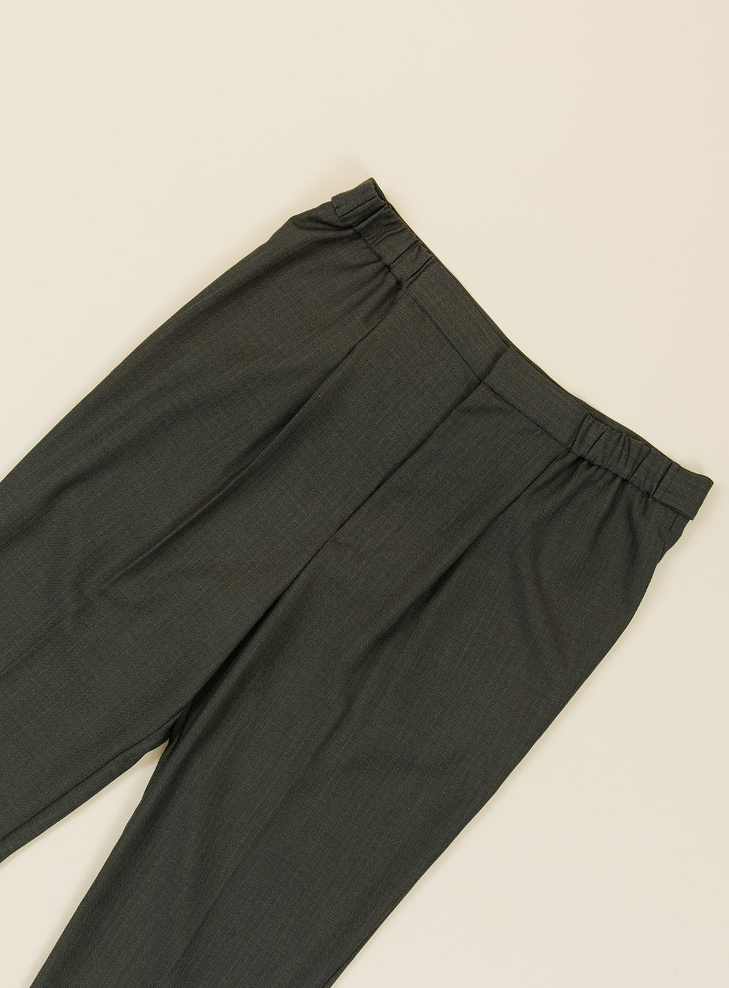 Pantalon à Pinces en Twill Vert-de-Gris