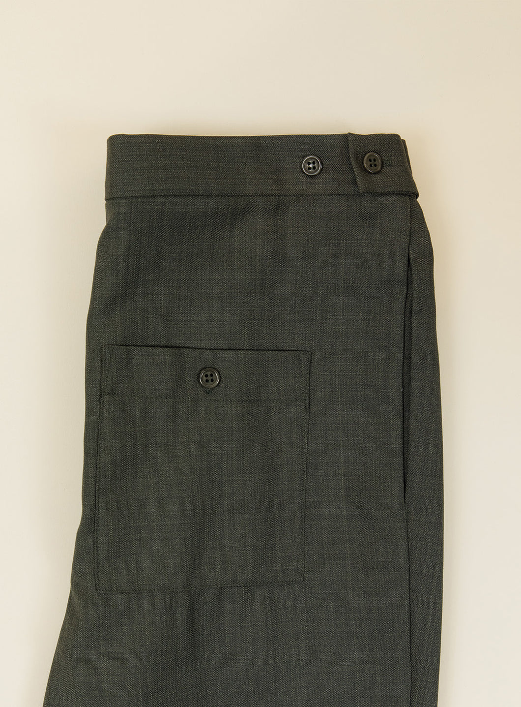 Pantalon à Pinces en Twill Vert-de-Gris