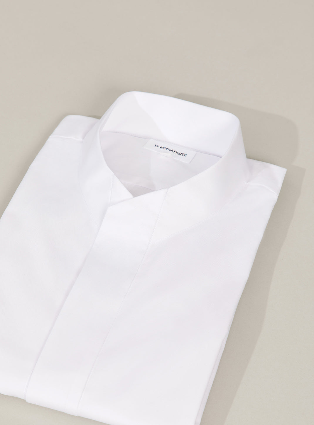 Chemise à Col Origami en Popeline Blanche