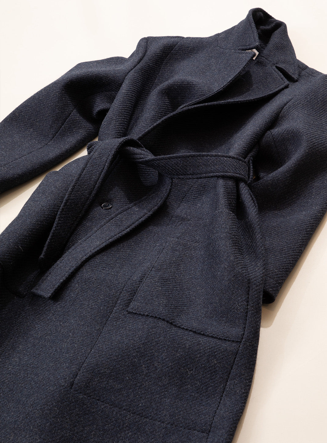 Manteau Peignoir en 100% Laine d'Italie Bleu Marine