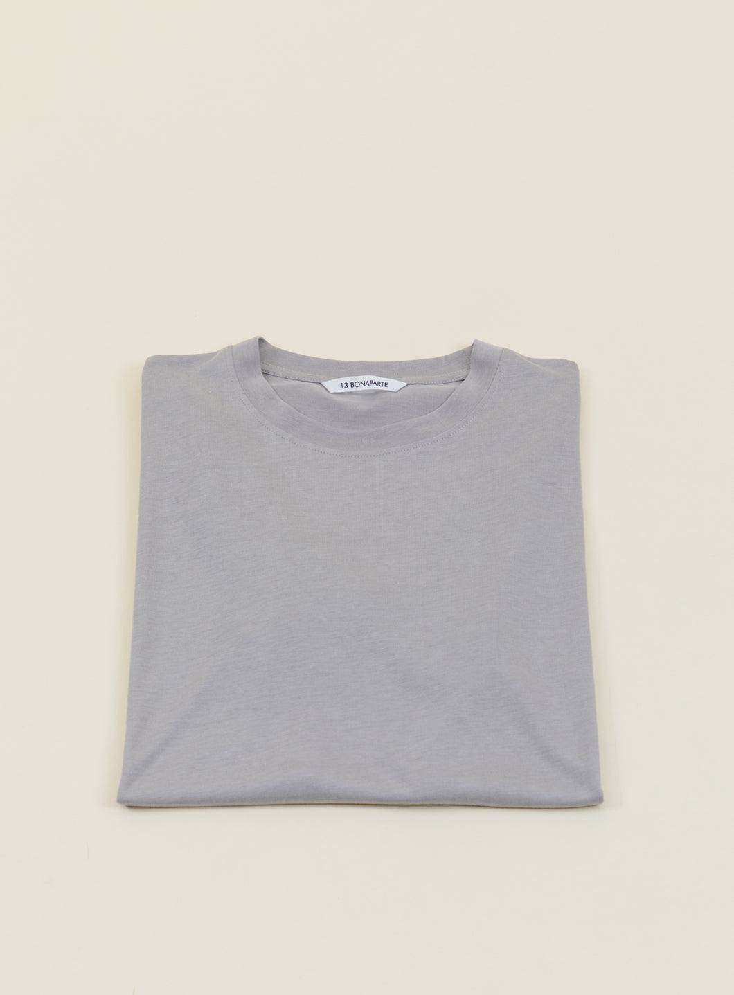 T-Shirt à Manches Courtes en Eucalyptus & Coton Gris Perle