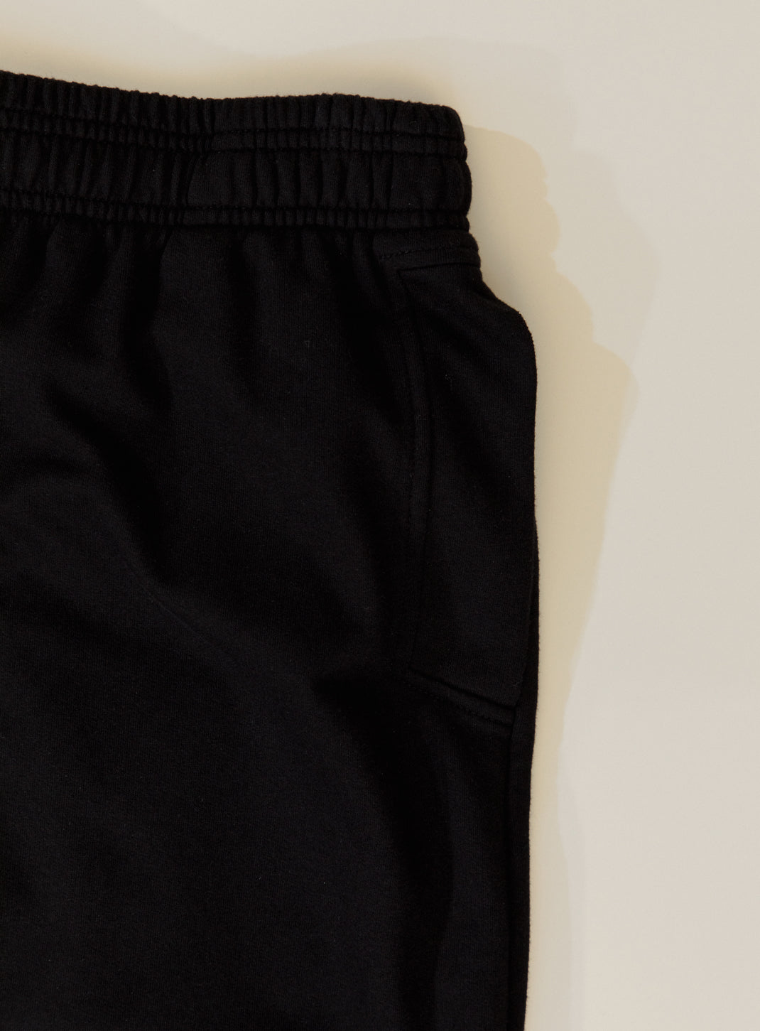 Pantalon Jogging à Poches Crantées en Molleton Léger Noir