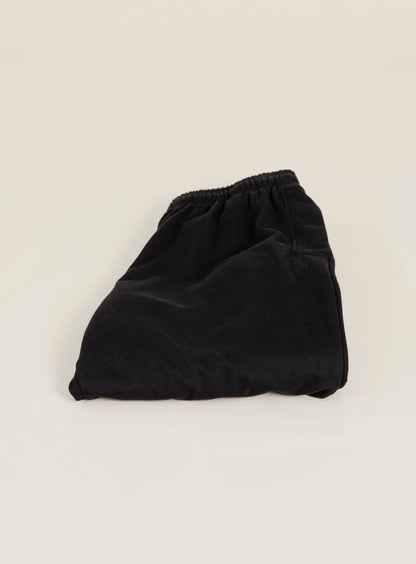 Pantalon Jogging à Poches Crantées en Molleton Léger Noir