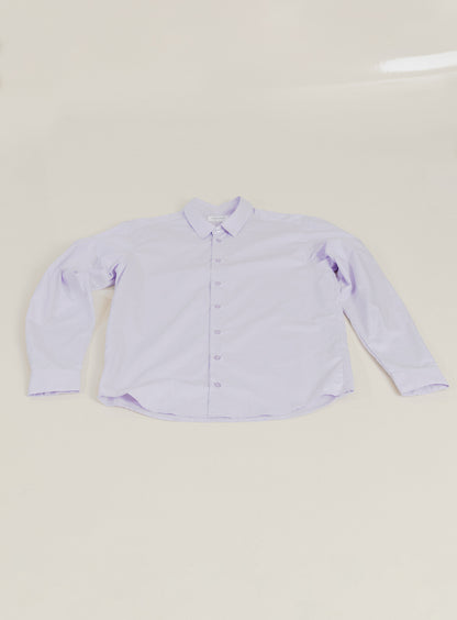 Chemise à Petit Pied de Col en Fil à Fil Lilas