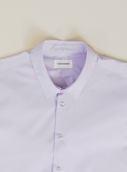 Chemise à Petit Pied de Col en Fil à Fil Lilas