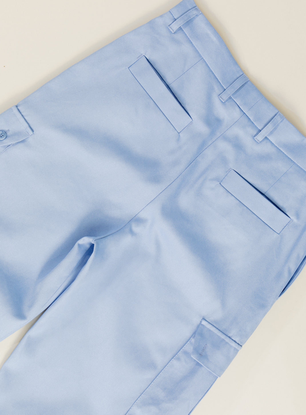 Pantalon Cargo en Gabardine de Coton Bleu Ciel