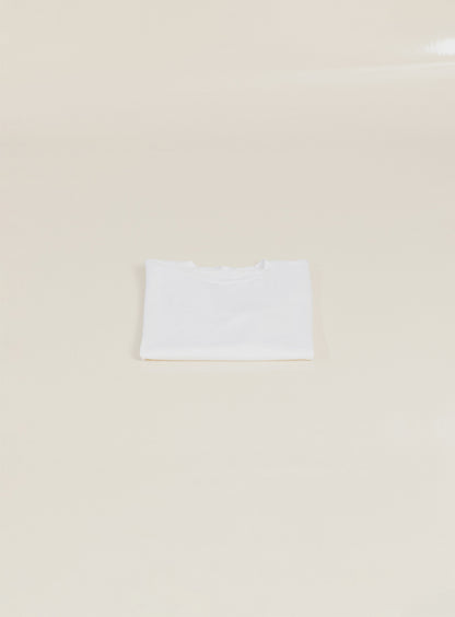 T-Shirt à Manches Courtes en Coton & Elasthanne Blanc