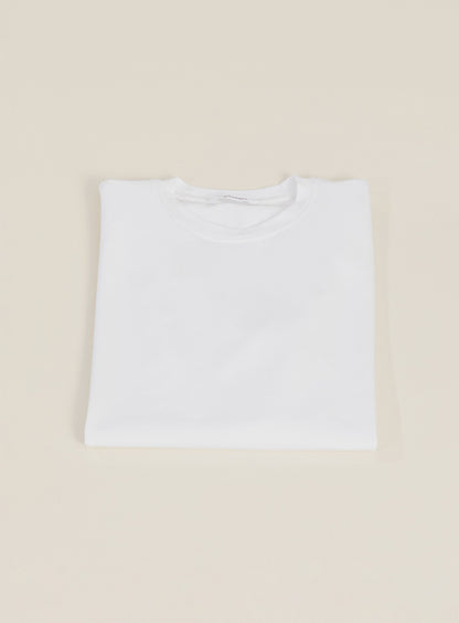 T-Shirt à Manches Courtes en Coton & Elasthanne Blanc