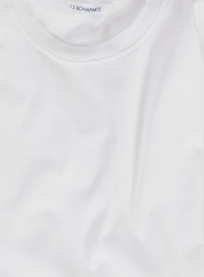 T-Shirt à Manches Courtes en Coton & Elasthanne Blanc
