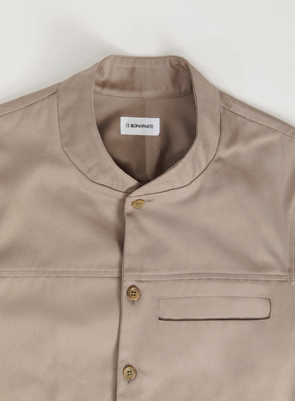 Surchemise à Col Murano en Gabardine de Coton Kaki