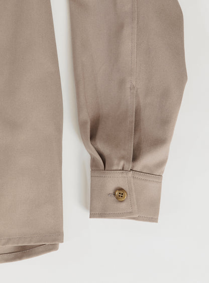 Surchemise à Col Murano en Gabardine de Coton Kaki