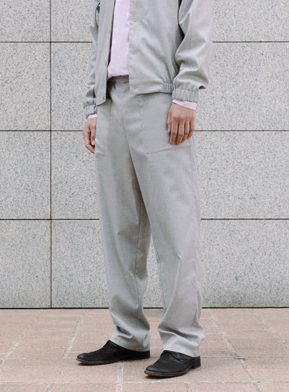 Pantalon à Poche Ticket en Serge Gris Gravier