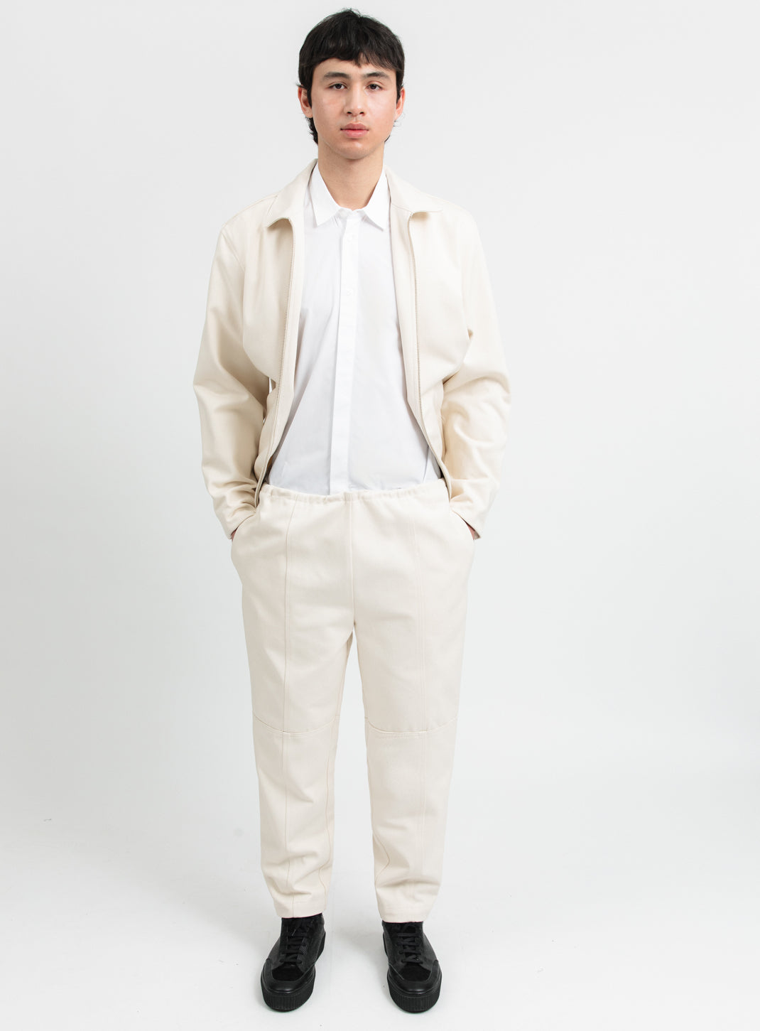 Surchemise à Poches Gilet en Toile Denim Ecrue