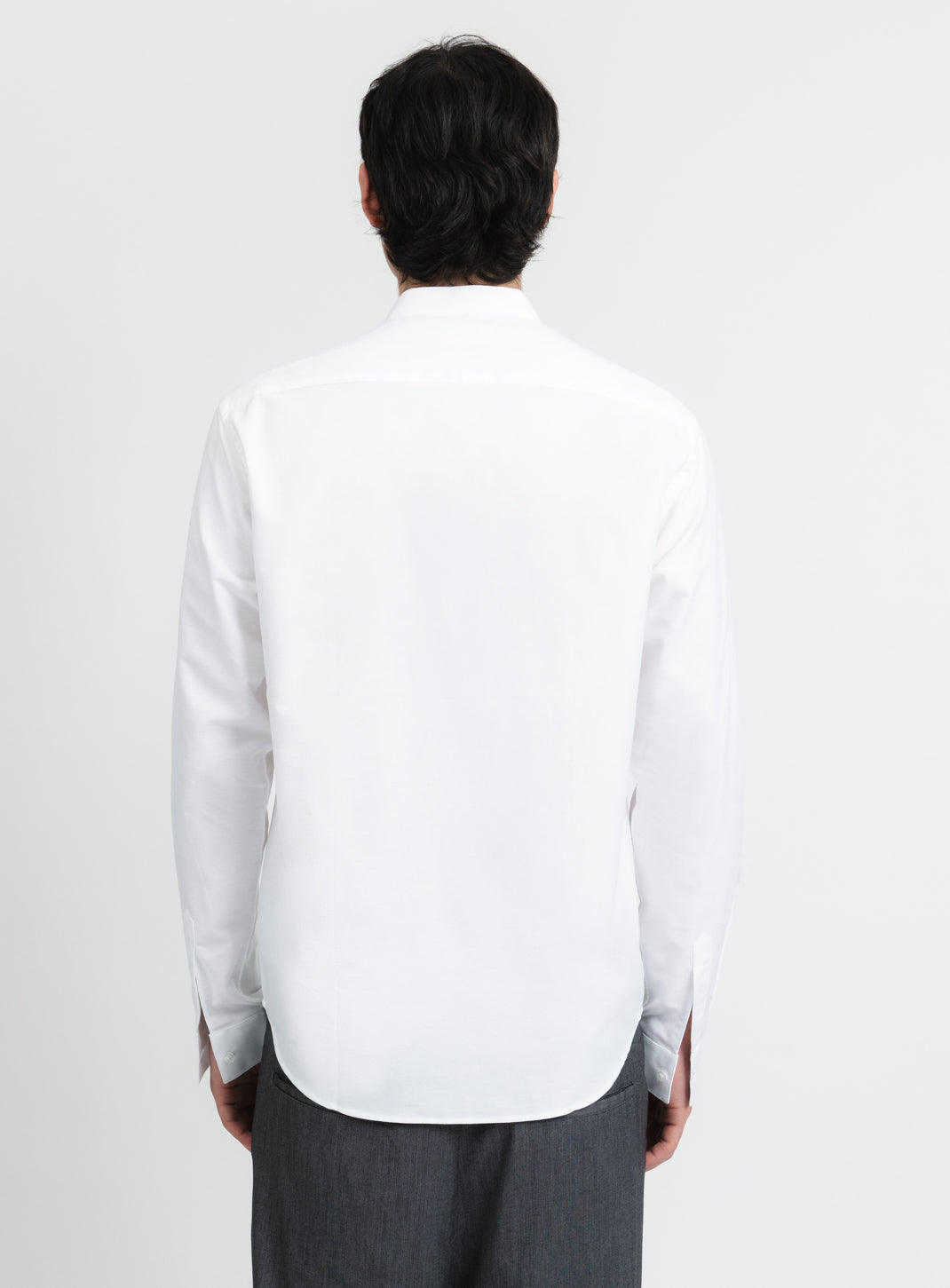 Chemise à Faux Col Bord-Côte en Oxford Blanc