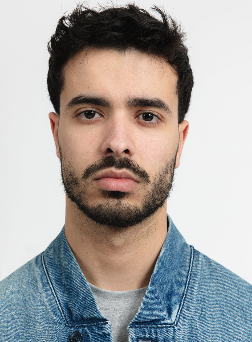 Veste à Faux Col Bord-Côte en Denim Stone