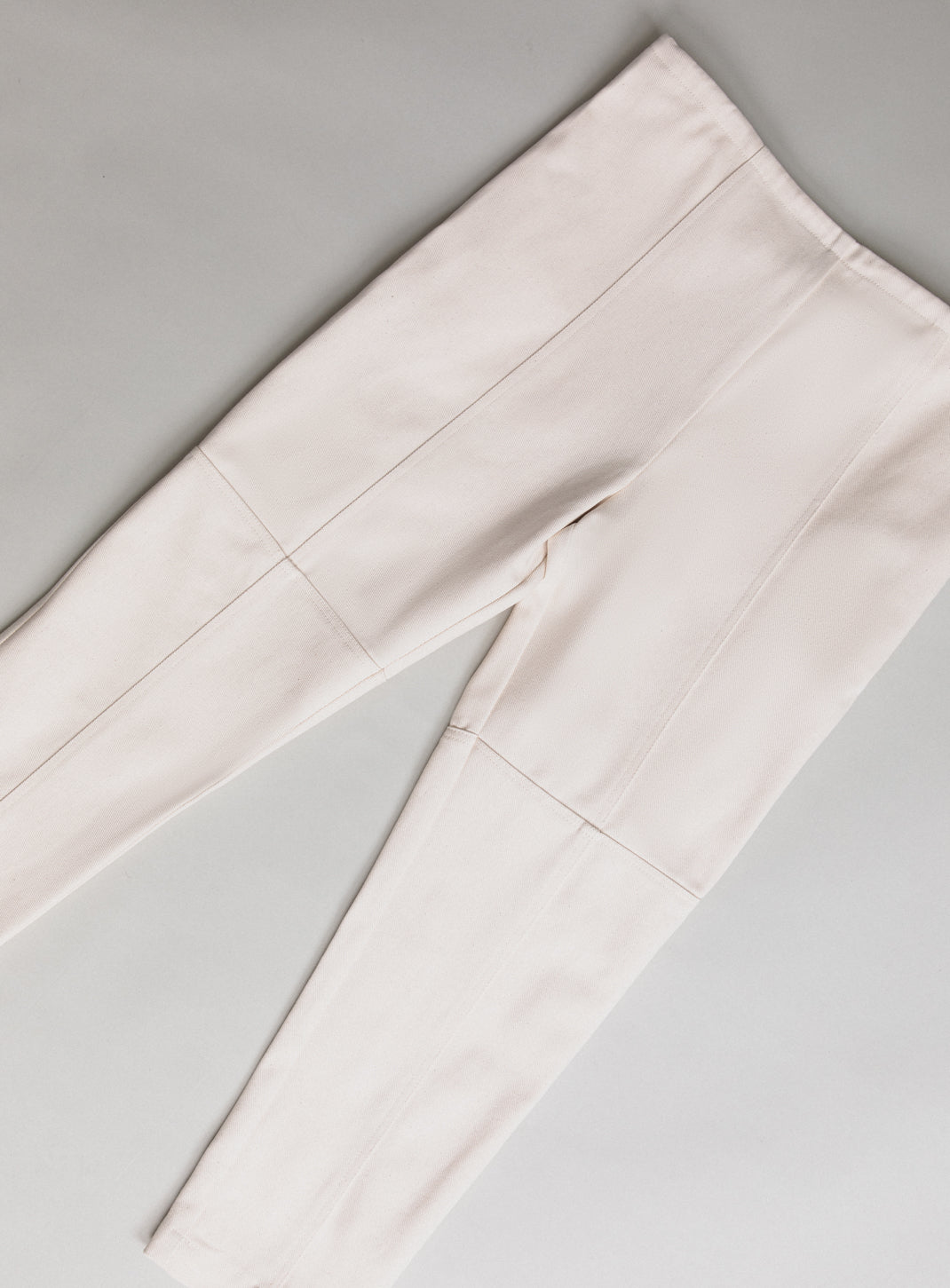 Pantalon Lignes en Toile Denim Ecrue