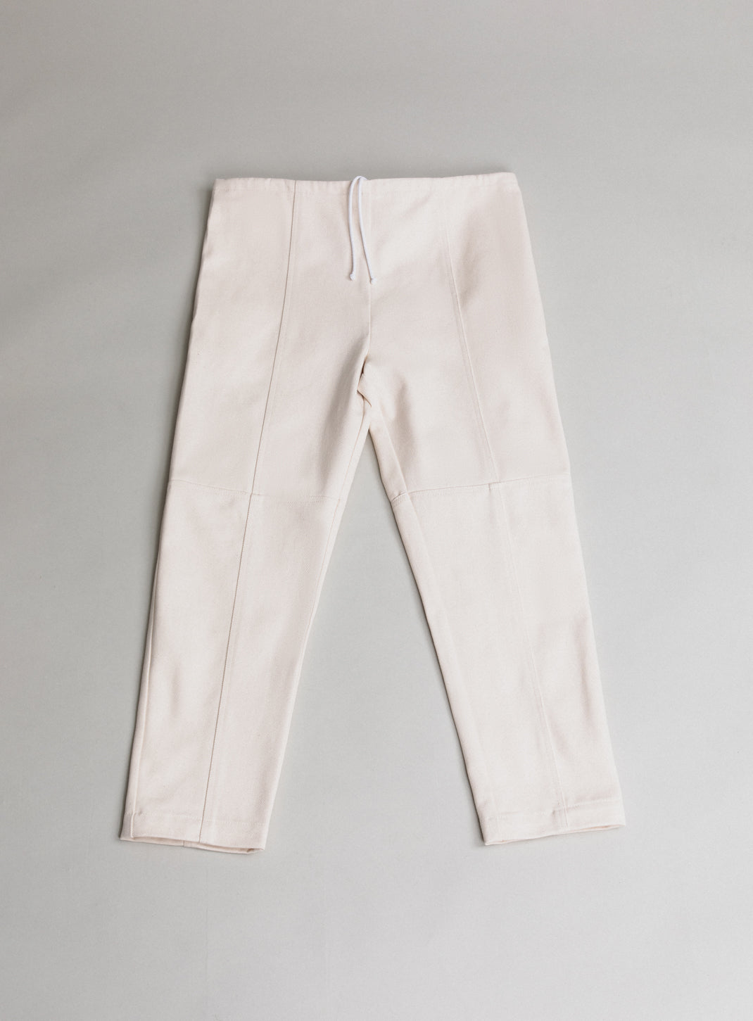 Pantalon Lignes en Toile Denim Ecrue